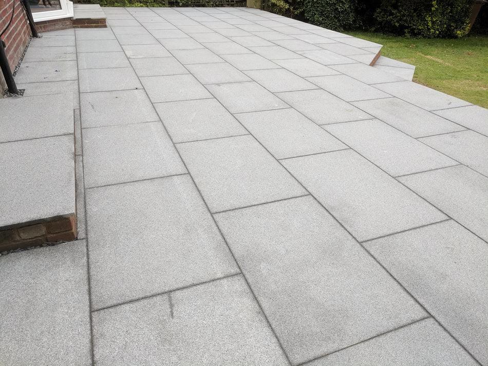 graphite grey granite paving